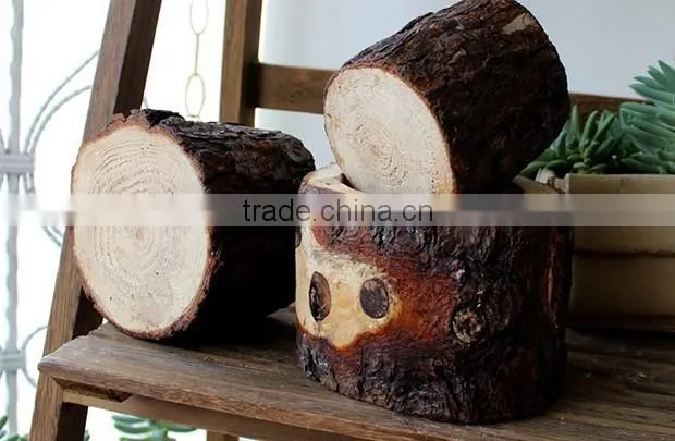 Creative garden decor handmade small wood flower planter