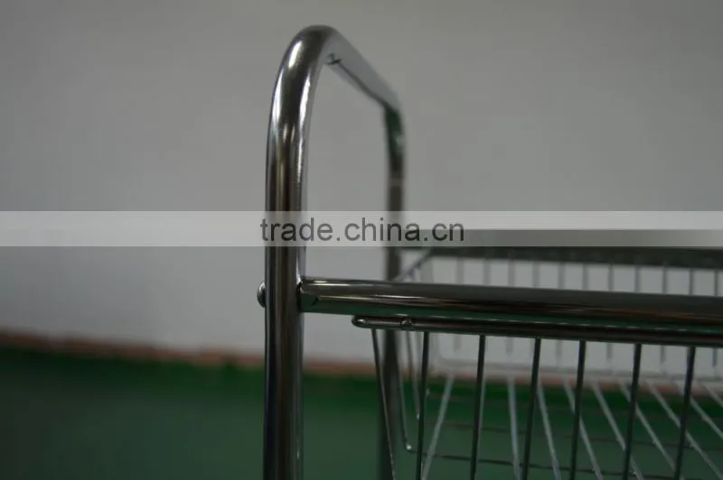 Vivinature kitchen metal wire basket display rack trolley chrome plating