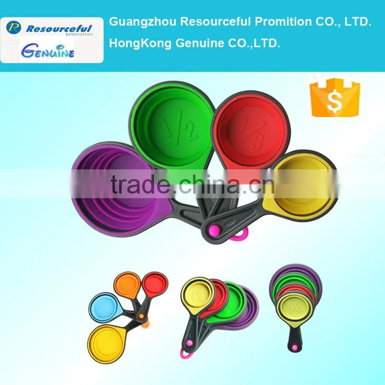 Promotion Factory price Collapsible Silicone homeware Measuring Cups