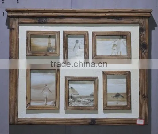 2016 latest wooden decorative wall shelf with frames