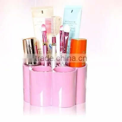 cy269 Plastic Plum Blossom Shaped Dressing Table Cosmetic Storage Box Candy Color Desktop Separating Arrangement Box