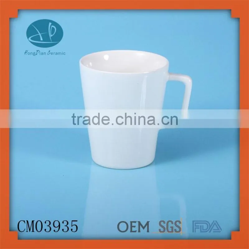 creative ceramic mug,White ceramic porcelain tumbler beaker shaving mug with handle