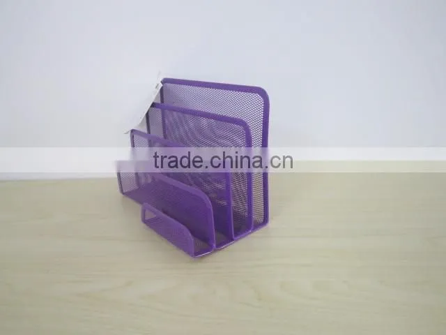 white Hollow-out decorative pattern metal wire Desk top paper organizer file folder holder office file rack office file rack