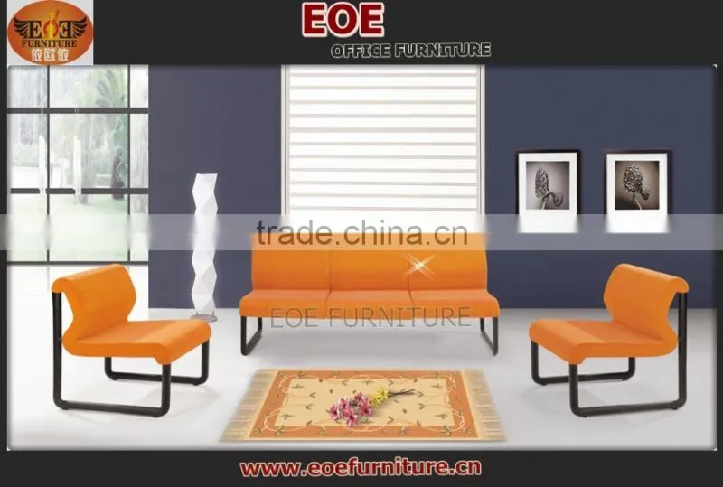 Simple design orange leather sectional sofa set