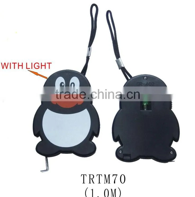 Cartoon Design Tape Measure With Led Light and String
