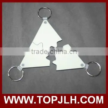 Hot selling sublimation couple lovers' MDF half heart keychain