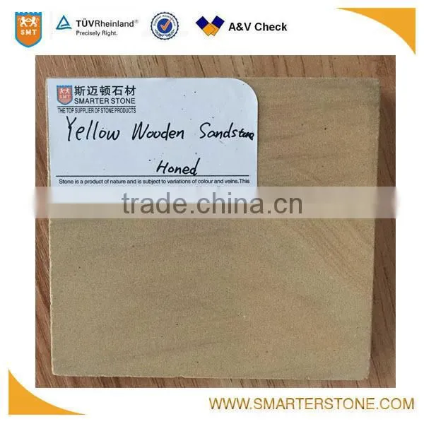 Honed finished yellow golden sandstone stone for wall cladding