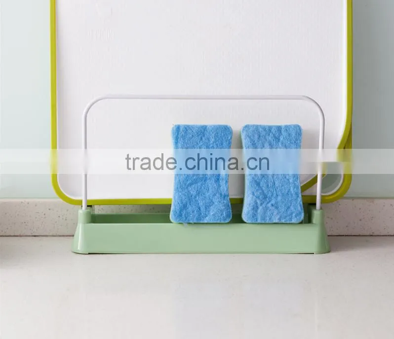 Cutting board draining plastic storage rack