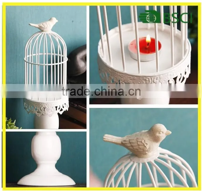 Home Decoration Bird Cage Metal Antique Wedding Bird Cage Candle Holder