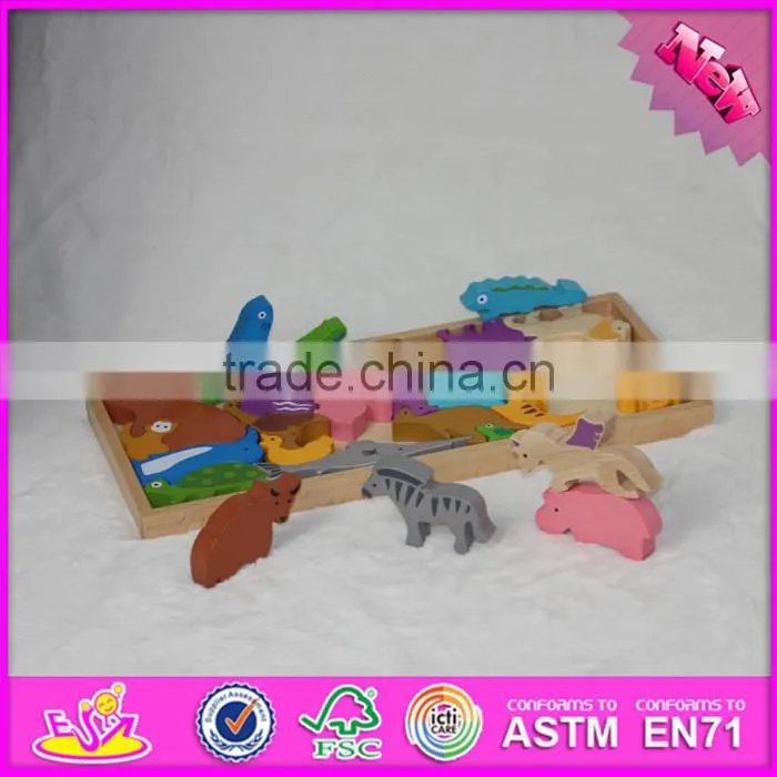 2016 Educational wooden animal children toy puzzle W14A158
