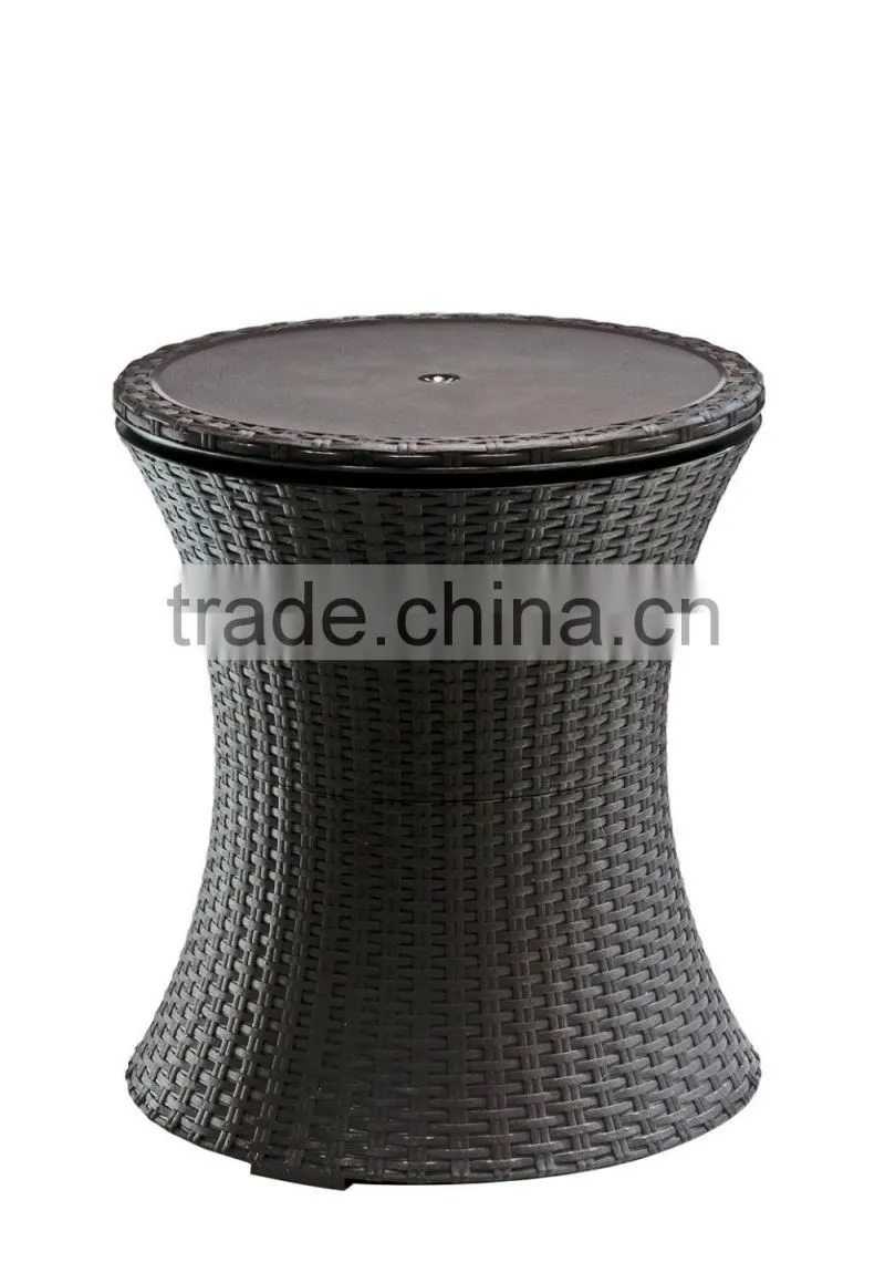 Patio Garden Adjustable Rattan Brown Pool Cooler Table