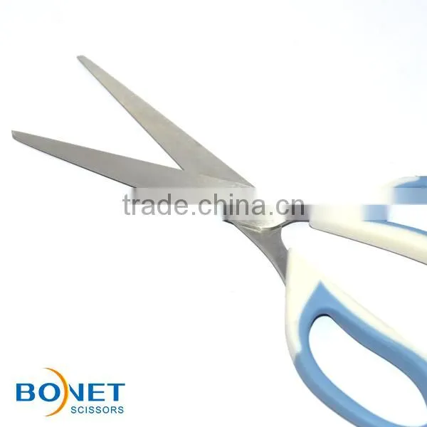 SST0042 LFGB Certificated 7" easy cutting action green soft grip student scissor