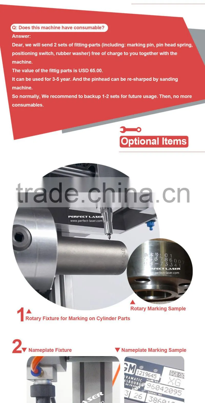 Hot Sale Dot Peen Pneumatic Marking Machine with Lowest Price from Perfect Laser