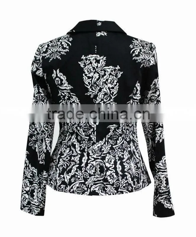 High fashion gothic style printed jacket with slim fit