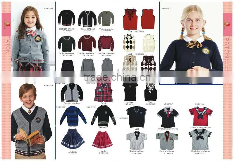 lastest summer school uniforms with student shirts short pants and skirt