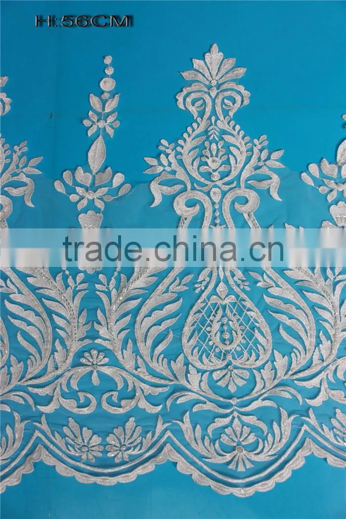 Net embroidery beaded lace trim bulk buy from China factory directly