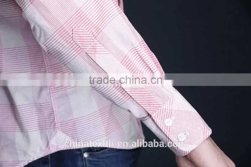 Fashion Long Sleeve Casual Design High Quality 100%Cotton Check Men Shirt