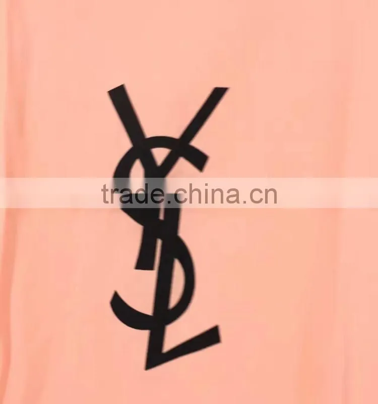 women leftover stock factory drectly sell orange print chiffon t-shirt