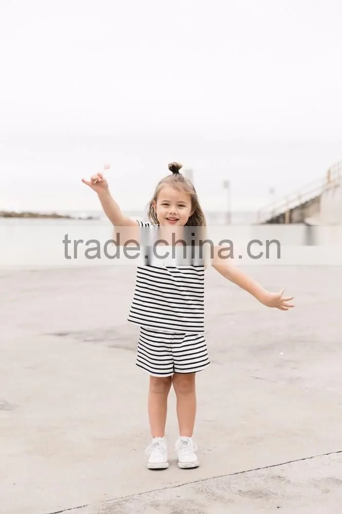 2016 summer stripe printing matching mother daughter dresses clothes