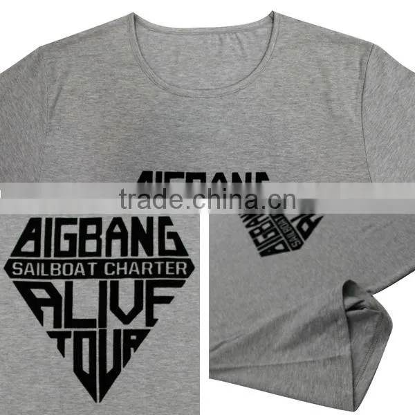 2014 top quality 100%cotton fashion mens clothing flock printing designer t shirt wholesale china