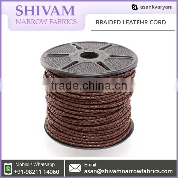 High Performance Multi Color Flat Braided Leather Cord from Genuine Manufacturer