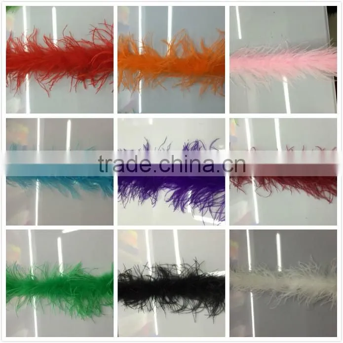 2016 New Style Fashion Solid Colors 200cm Ostrich Feather Boa For Decorate