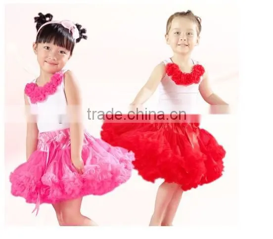 Children's Boutique Super Fluffy Drop Ballet Ruffled Satin Belt Bow Tutu Chiffon Party Clothing Girls' Fluffy Pettiskirts