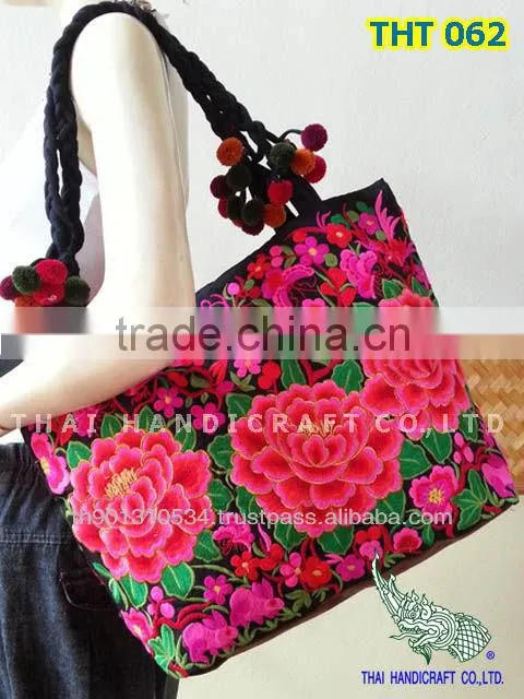 Thai Embroidered HMONG Hill Tribe Hand Bag Tote Bag