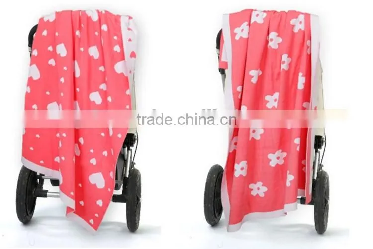 Heart printed knit thin baby wool blanket