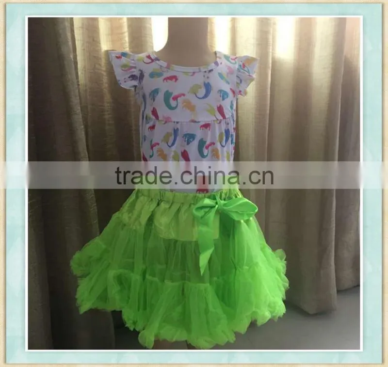 Stock Sell style girl wholesale Chiffon Fluffy Tutu Pettiskirt/kids mini dance tutu girls casual white skirt