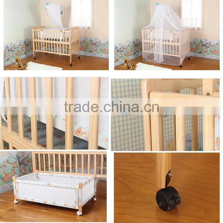 wholesale solid wood multifunction high quality bed baby cribs