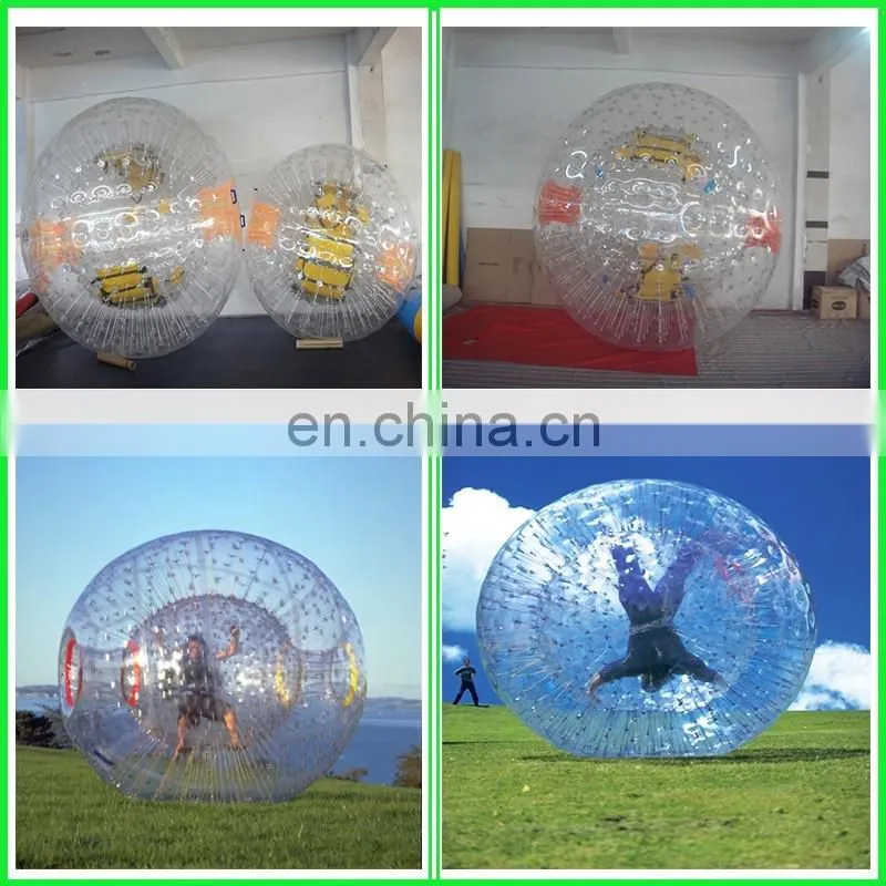 Running Fun CE PVC inflatable hamster zorb ball for adults, crazy rolling grass zorb balls for sale