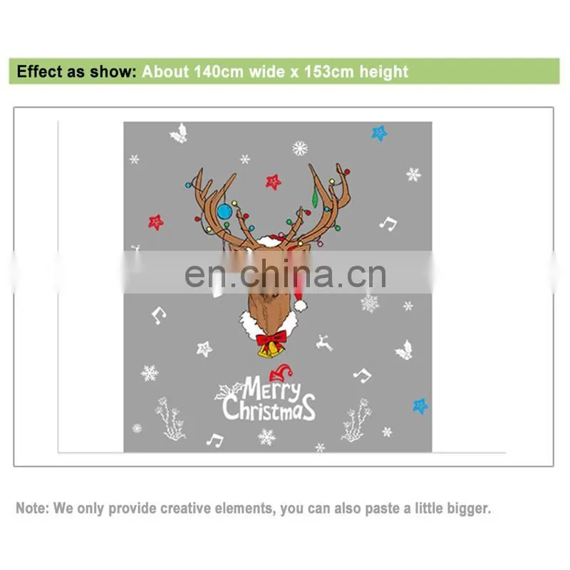 Cartoon Christmas Reindeer PVC Wall Stickers Children