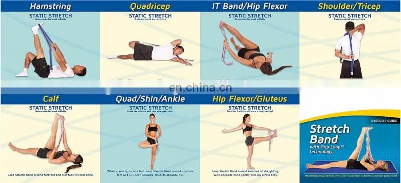 Yoga Workout Elastic Nylon Ballet Stretch Strap Band with 10 Flexible Loops