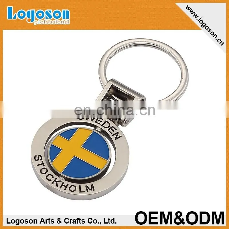 2016 top quality personalized Souvenir spinning Keychain