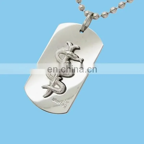 Custom 3D metal dog ID tag with embossed logo