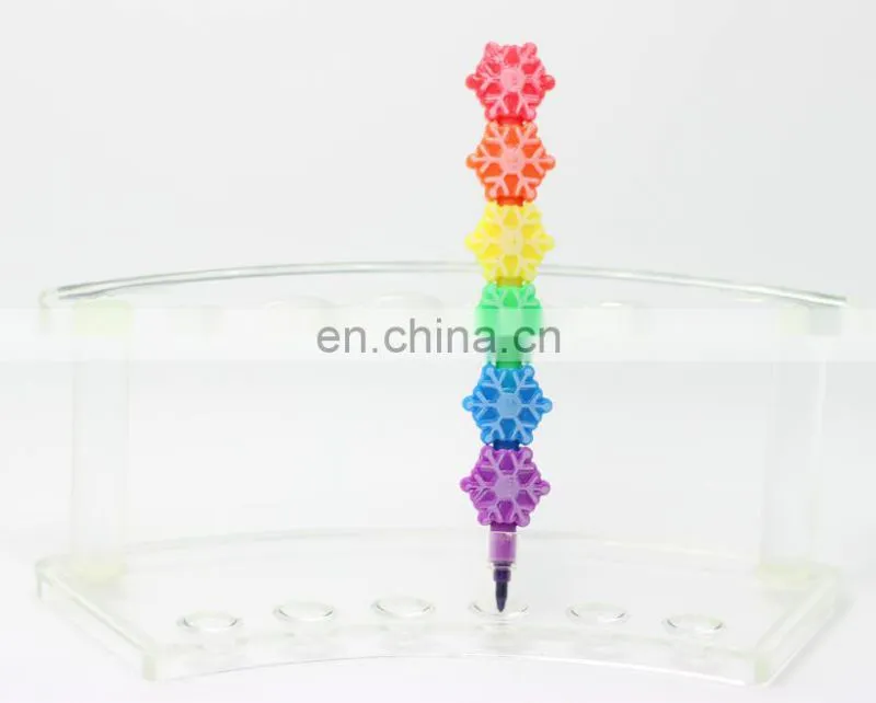 stacking crayon mult-color non-sharpen crayon snow shaped