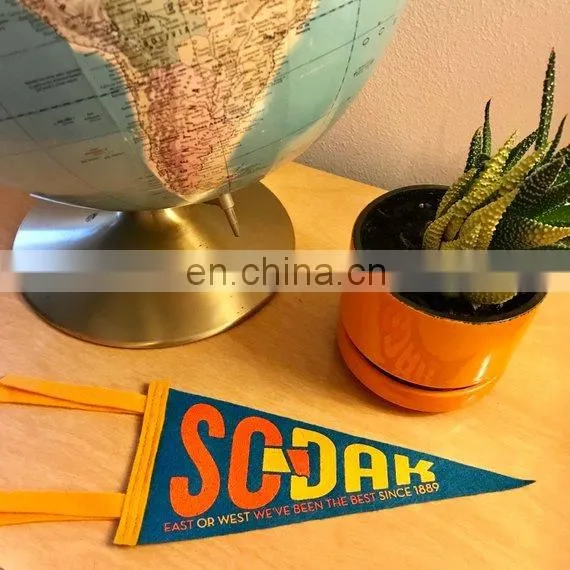 Promotional Logo Printed Felt Triangle Pennant Flag Banners