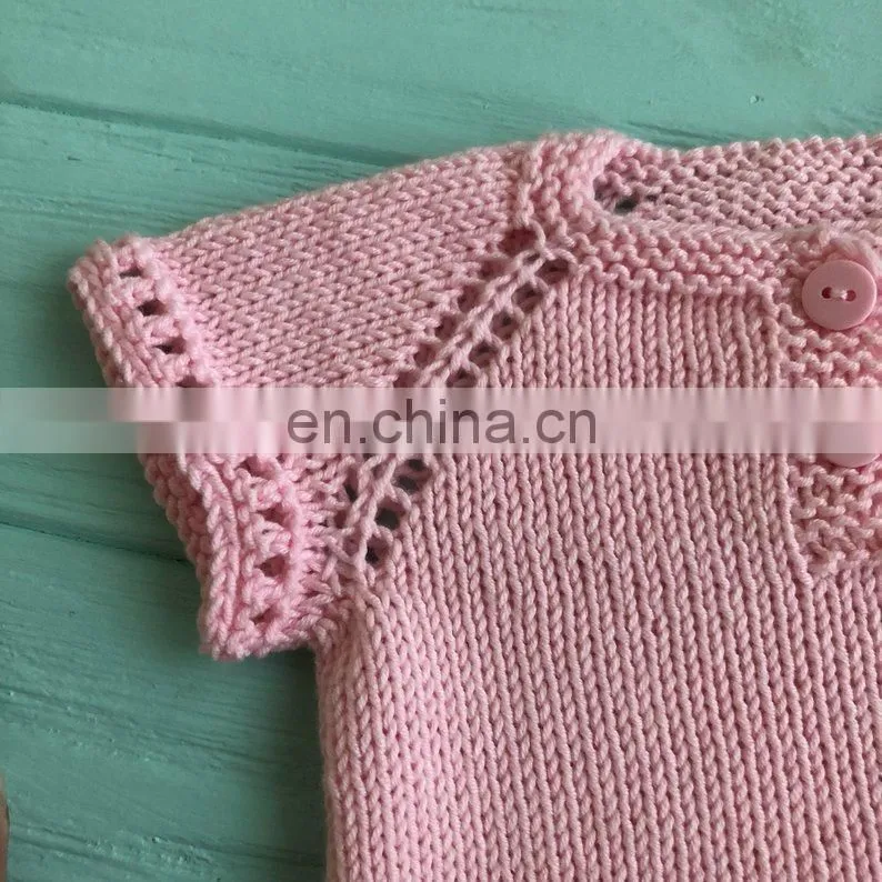Infants & Toddler Autumn Winter Sweater Short Sleeve Solid Color Baby Girls Knit Dress Romper