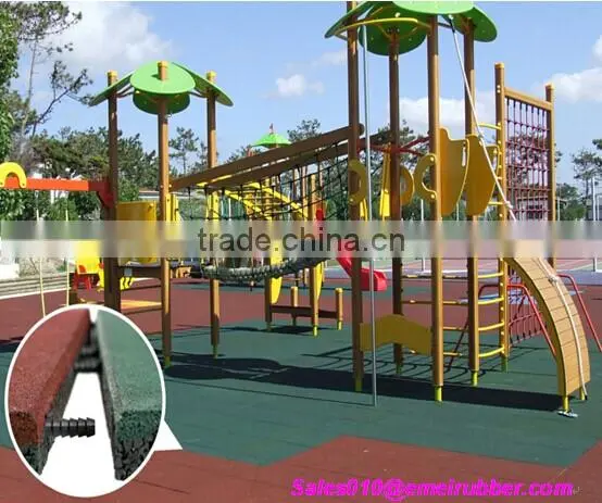 Outdoor rubber floor mat for playground with EN1177