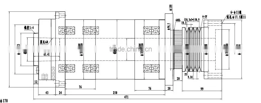 CK150G-270V cnc lathe machine spindle for sale