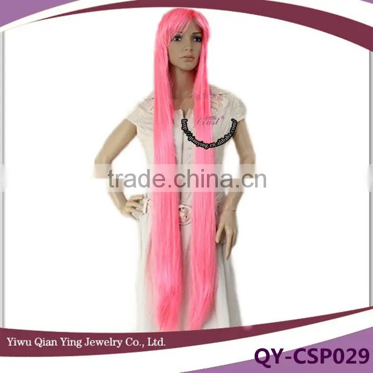 very long japanese straight pink cosplay wigs