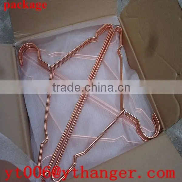 hot sale wide shoulder copper metal wire hanger for coat