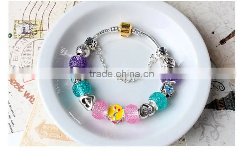 TG10 European Beaded bracelet with charm for summer jewelry