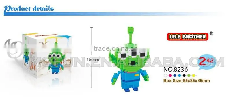 Mini Qute Lele Brother kawaii toy story plastic building blocks Buzz Jessie Woody Aliens Lotsv cartoon model educational toy