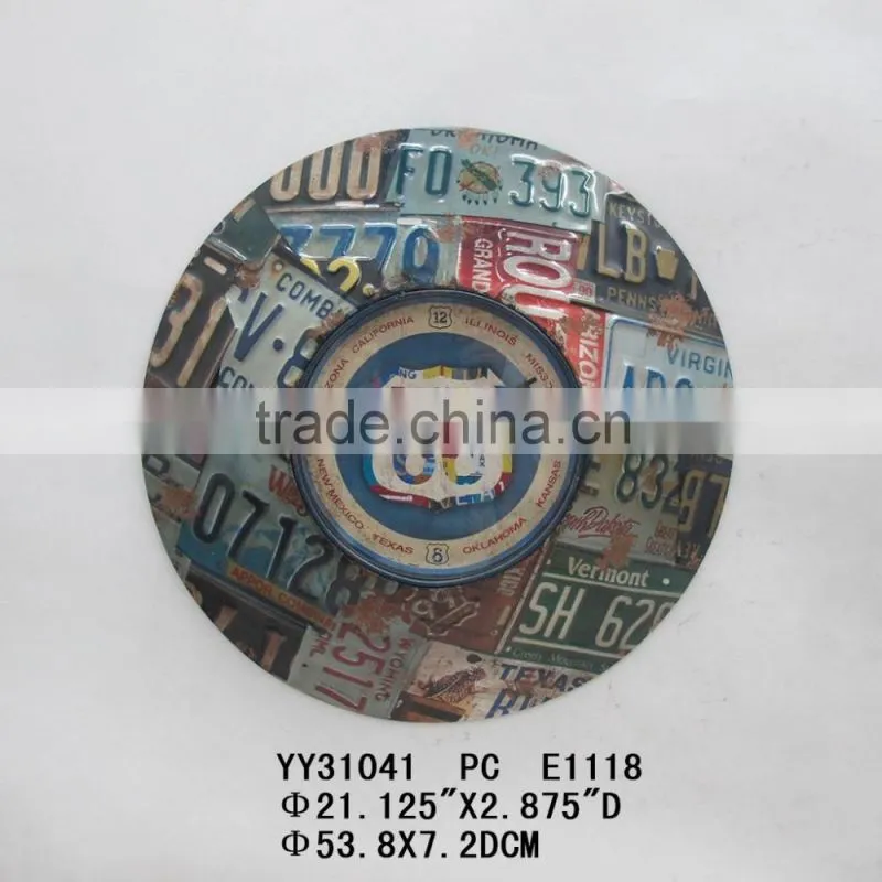 Factory decorative antique bird metal wall round clock