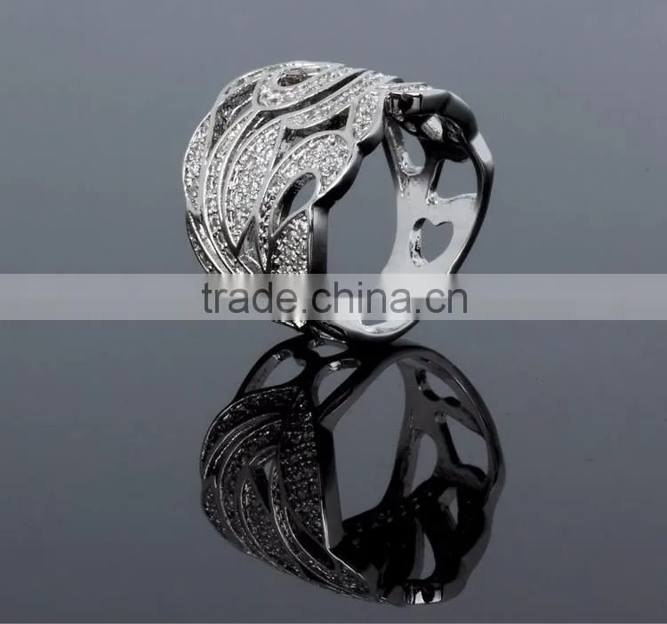 Latest Design Party Dress Cubic Zirconia Chunky Big Size Women Gold Wedding Ring