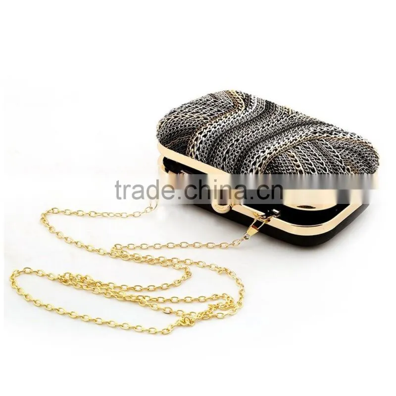2015 NEW STYLISH WOMEN BAG METAL CHAIN FIXE0D EXQUISITE CLUTCH BAG