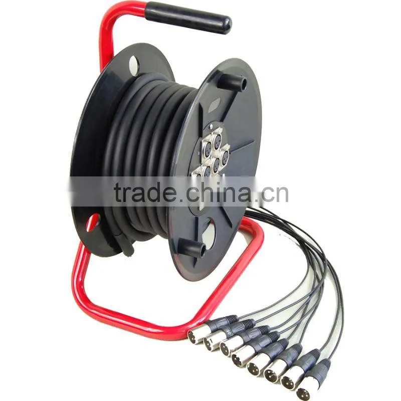 10 Meters Mini 8 Channels 10M Reel Snaked Cable With Black Metal Reel RS06-8X-10M