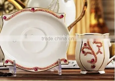 gold porcelain coffee set made In China